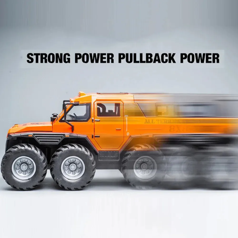 Фото 1:24 сплав, русский Avtoros Shaman 8x8 ATV, модель игрушечного автомобиля, резиновые шины с музыкальным светом, внедорожный автомобиль с откатом, детские рождественские подарки №5