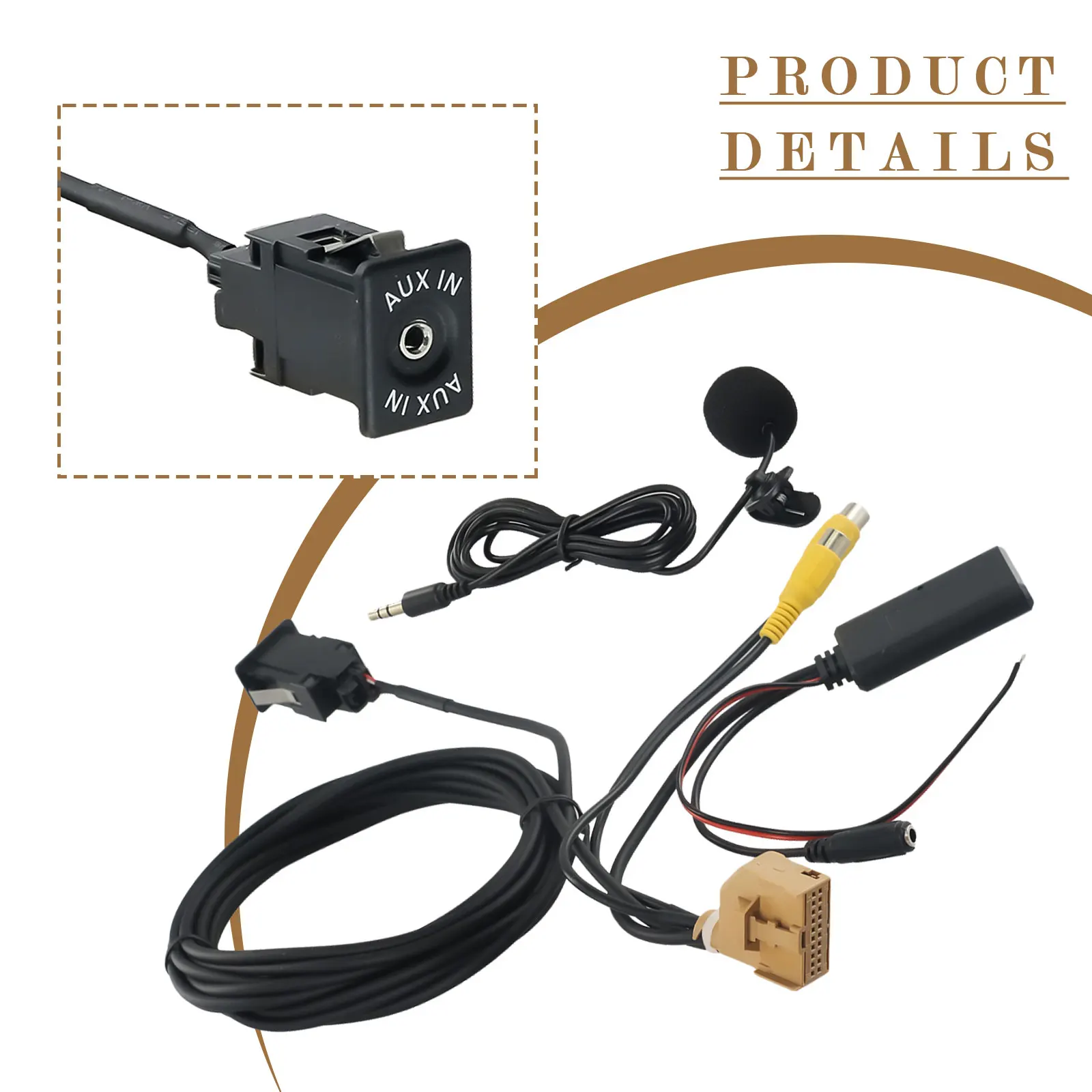 Фото Microphone Cable Adapter Car Black Bluetooth-compatible For MMI 2G Panel High Quality Music Audio Mic Plastic 12V №3