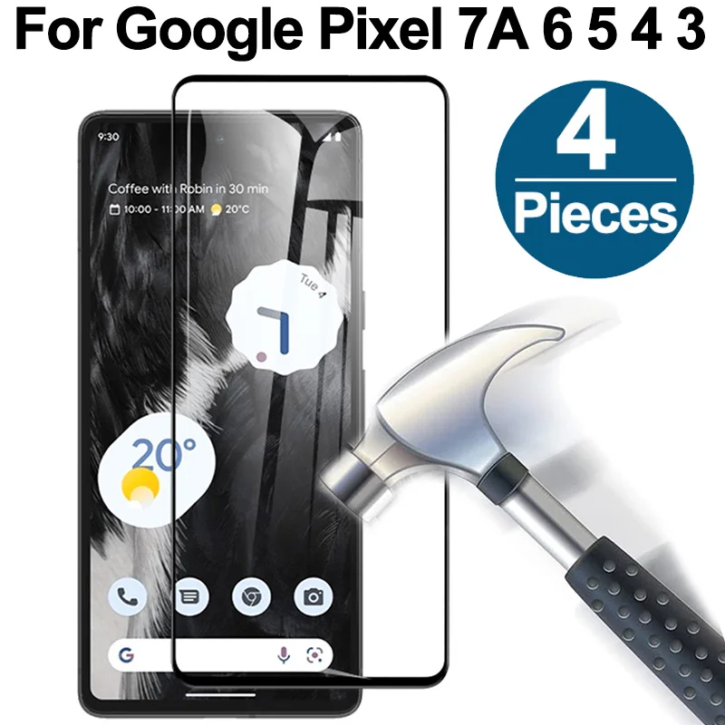 4/1 шт. закаленное стекло для Google Pixel 7A 7 Pro 6A 6 Pro Полное покрытие защита экрана Взрывозащищенная HD пленка для Pixel 3 3 XL 4A