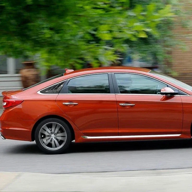 Фото Автомобильные задние жалюзи для Hyundai Sonata 9th 2015-2019, боковая крышка затвора, отделка, наклейка, совок, шторы, АБС-углеродное волокно №4