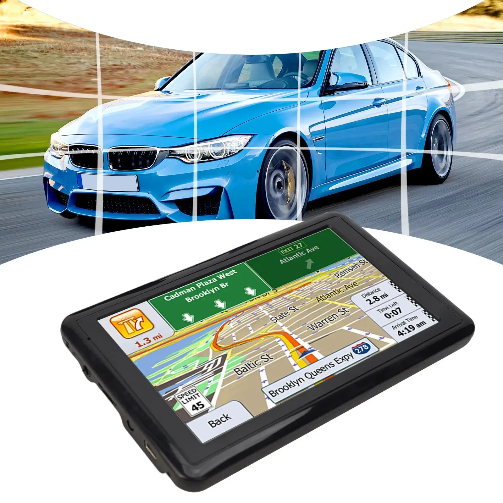 Автомобильный GPS-дисплей карты Автомобильный навигатор Устройство для автомобиля Для грузовика Поддержка TF 32 ГБ Автомобильный адаптер с питанием MTK MST2531 800 МГц