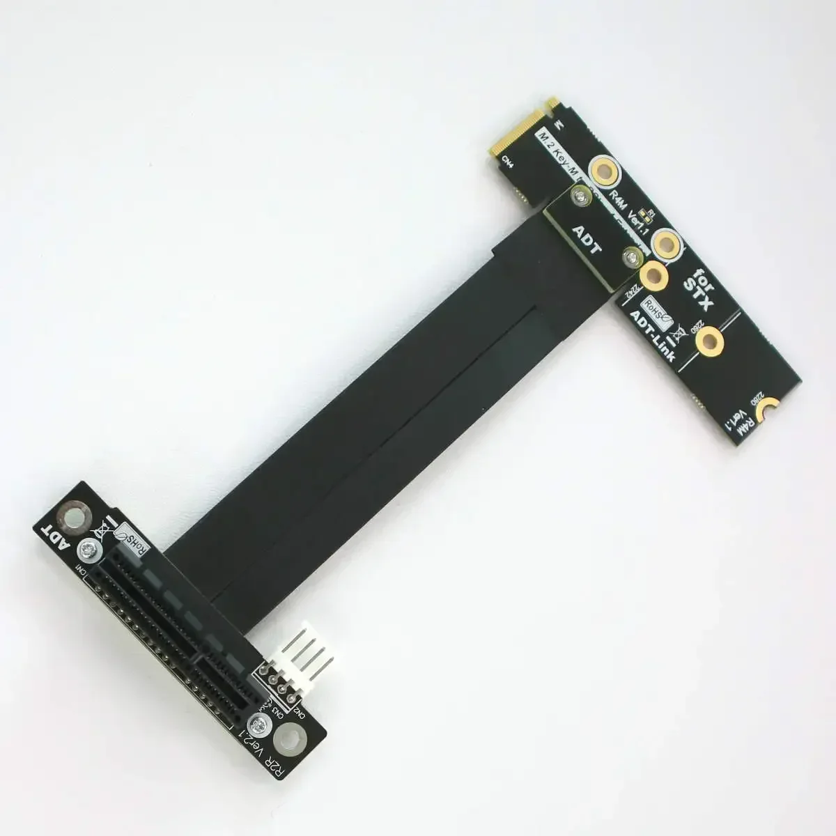 Фото Переходник-удлинитель M.2 NVMe к PCI Express X4, соединительный кабель PCIe X4, поворотный правый удлинительный кабель M2 для графической видеокарты №2