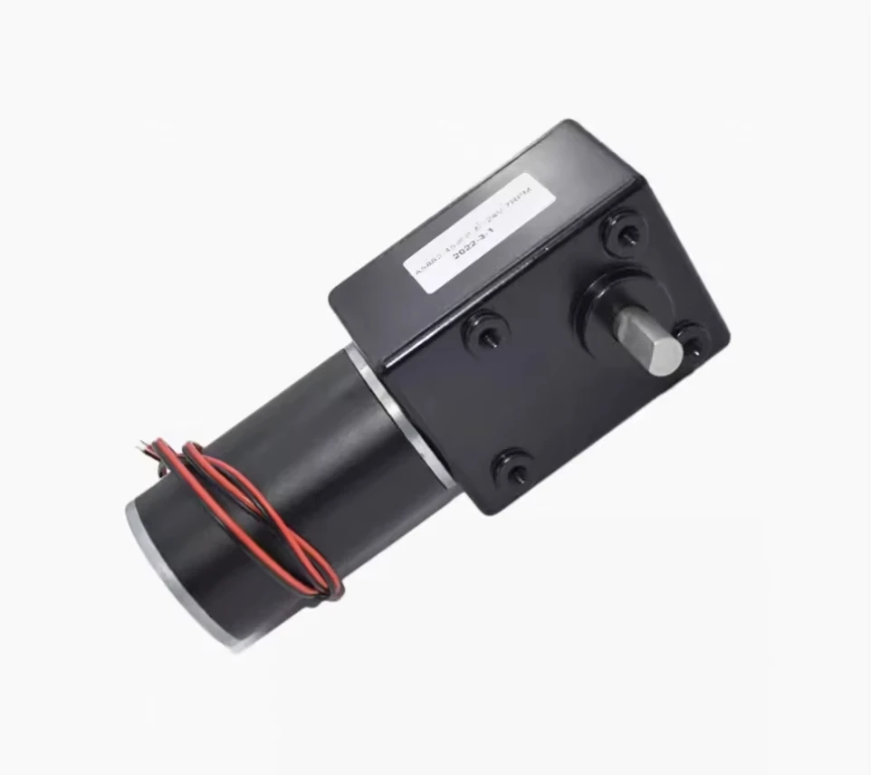 Фото DC12V 24V 30W Мощный крутящий момент Gearmotor Металлический турбо-червячный двигатель-редуктор Реверсивный низкая скорость 250 кг.см Червячный мотор-редуктор постоянного тока с самоблокировкой №4