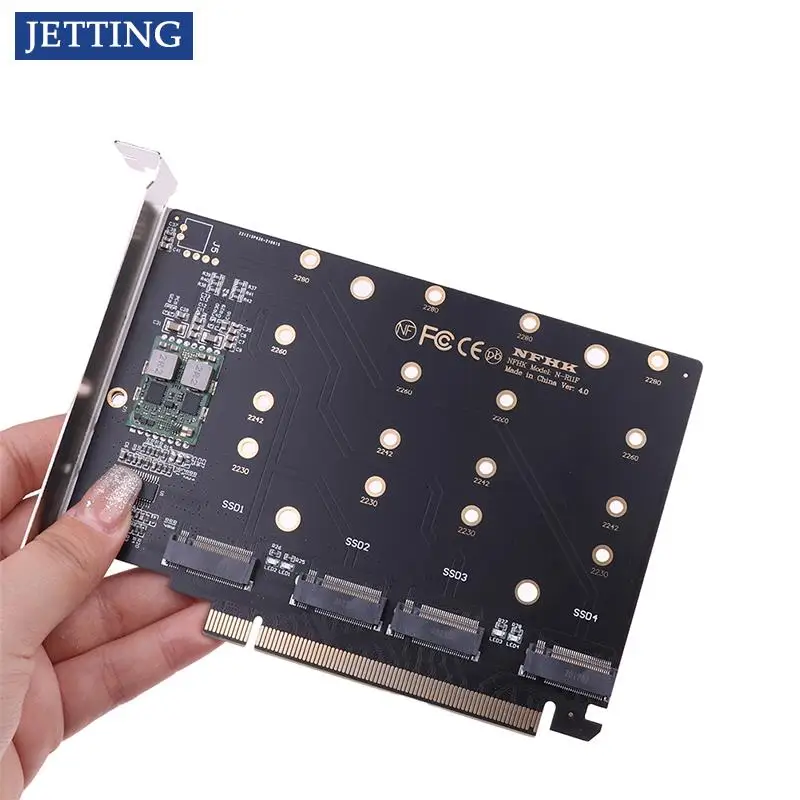 1 компл., 4 порта M.2 NVMe SSD на PCIE X16M Key, жесткий диск, конвертер, Расширительная карта, 4x32 Гбит/с, скорость передачи (PH44)