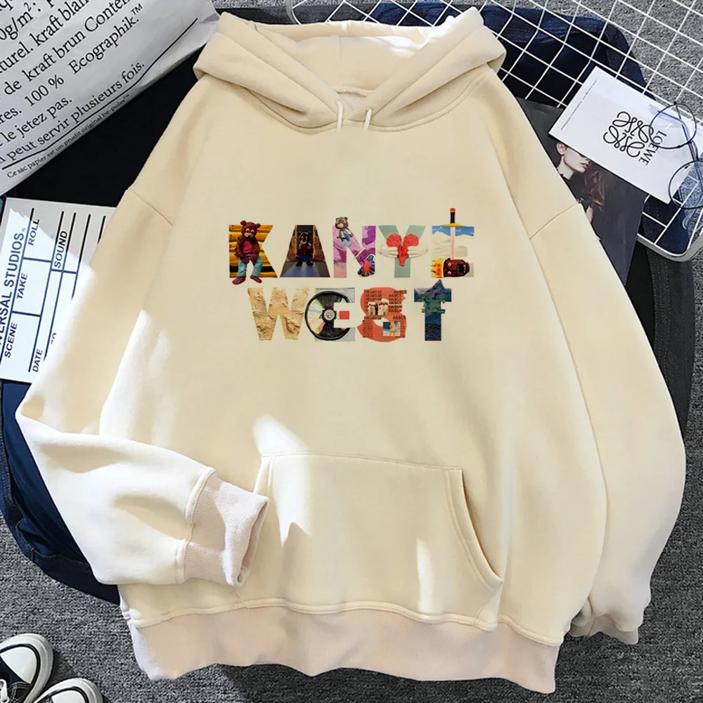Толстовка с капюшоном Kanye West, уличная одежда, повседневная одежда, каваи, дизайнерский аниме, свитер, пуловер для девочек, современный стиль, узор манги