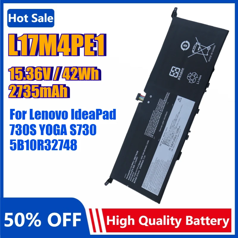L17M4PE1 L17C4PE1 Аккумулятор для ноутбука Lenovo Yoga S730-13IWL IdeaPad 730S-13IW 5B10R32748 5B10R32749 81J0001GGE L17S4PE1 аккумулятор