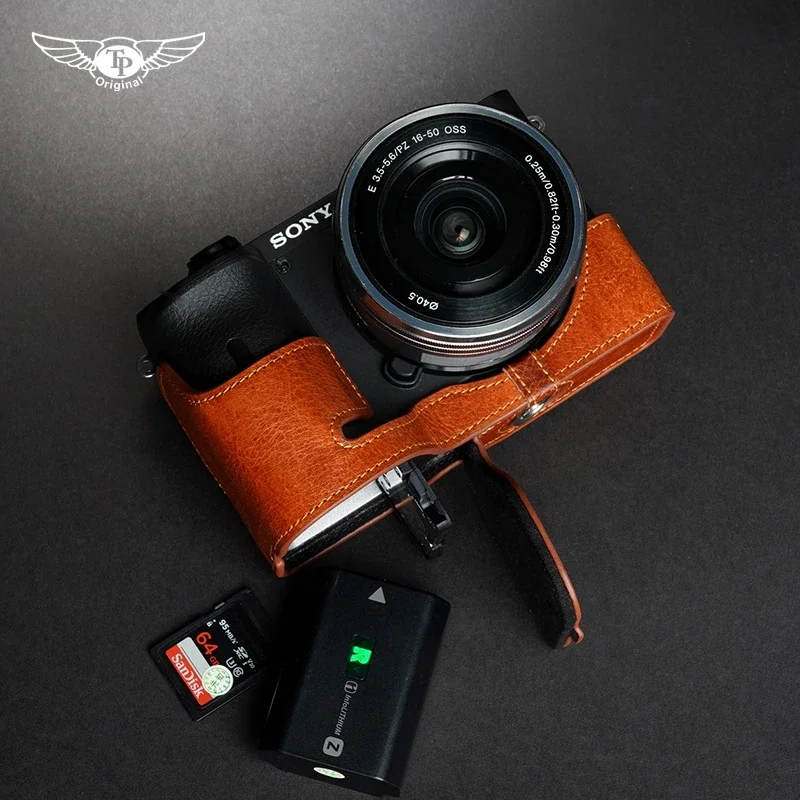 Чехол ручной работы из натуральной кожи для камеры Sony A6600
