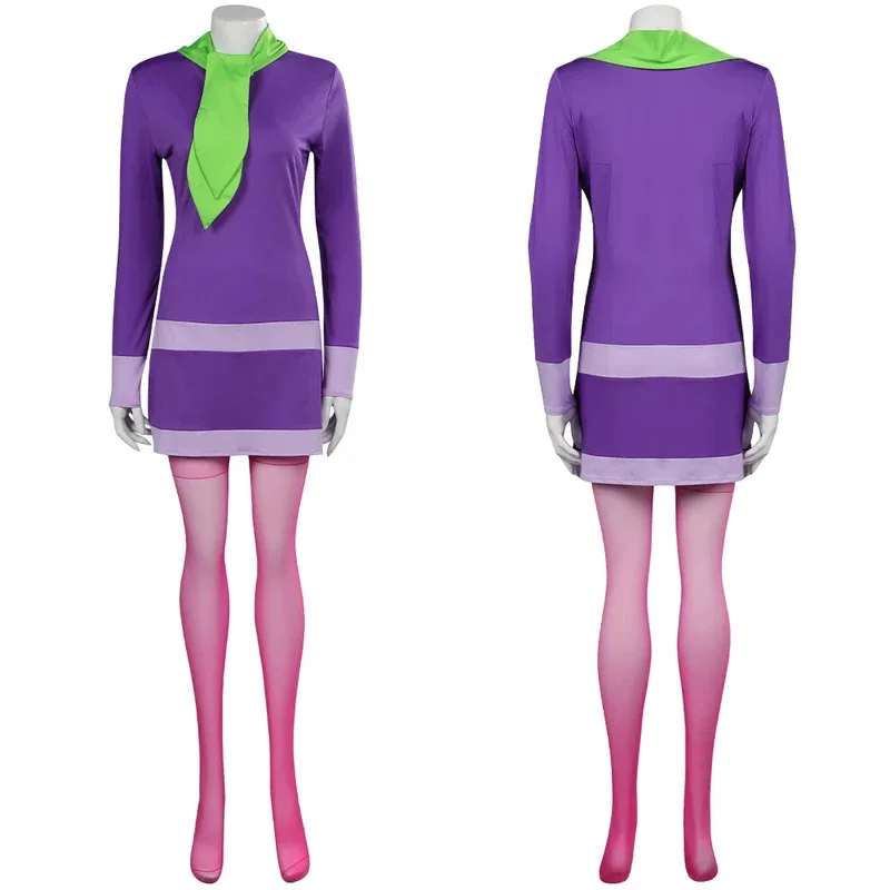a7d@Daphne Blake Косплей Костюм Одежда для Взрослых Женщин Девочек Хэллоуин Карнавальный Костюм Роль Playa7d@