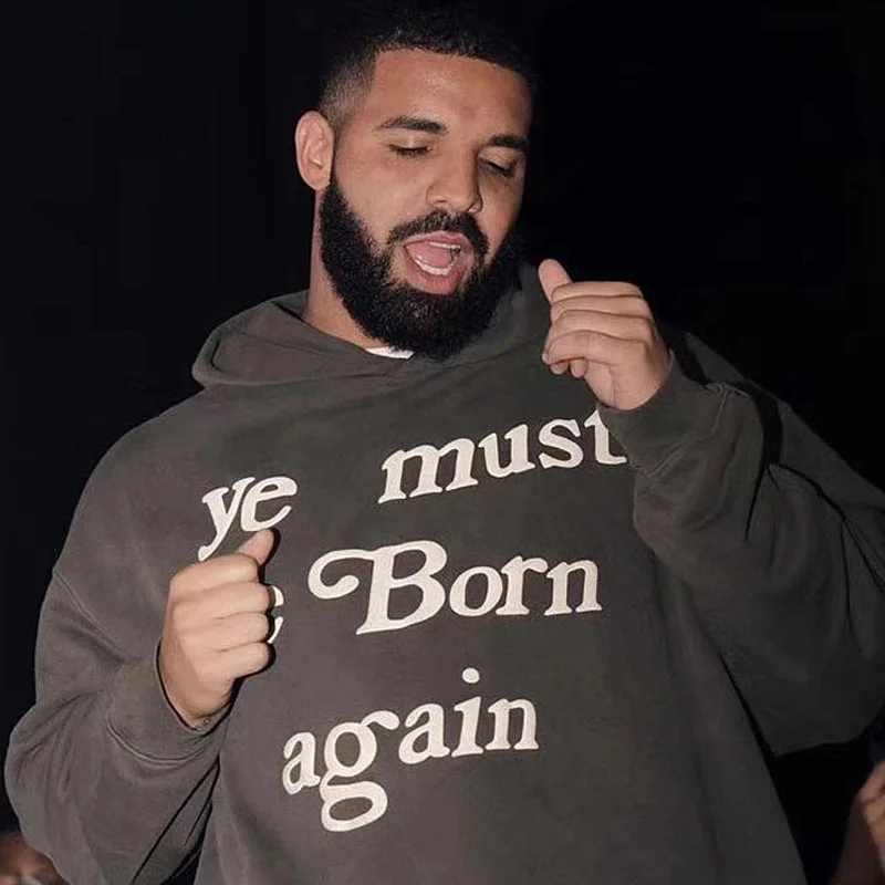 Фото Толстовка с капюшоном Kanye West, Детская толстовка CPFM XYZ с надписью «ye must be Born again», высококачественные пуловеры азиатского размера №3