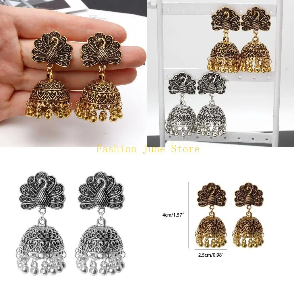 N5Ka Boho Vintage Drop Серьги Jhumka Индийские этнические серьги Болливудские цыганские племенные серьги декор украшения