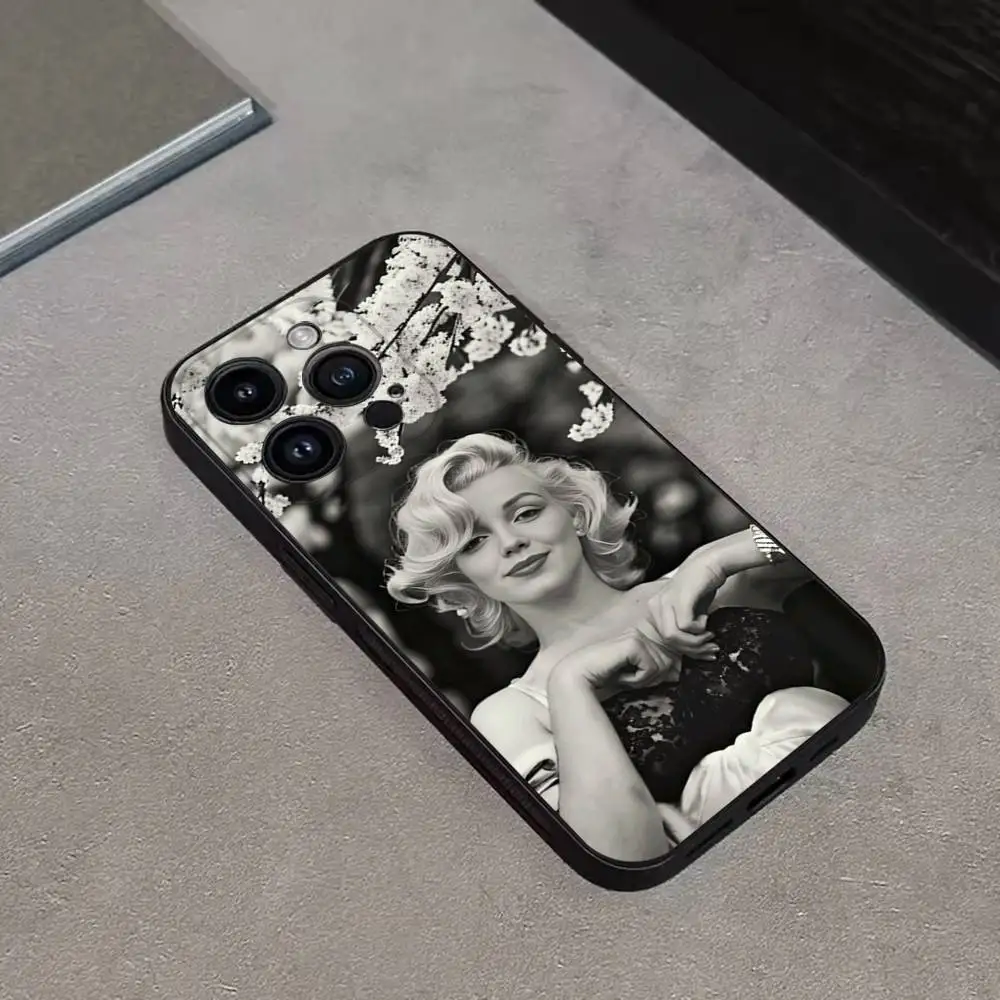 Чехол для телефона 80S M-Marilyn M-Monroe для iPhone 16,15,14,13,12,11 Plus, Pro Max, XS, XR, SE, Mini,8,7, мягкий силиконовый черный чехол (art.: 3920d057289b0) - 3920d057289b0