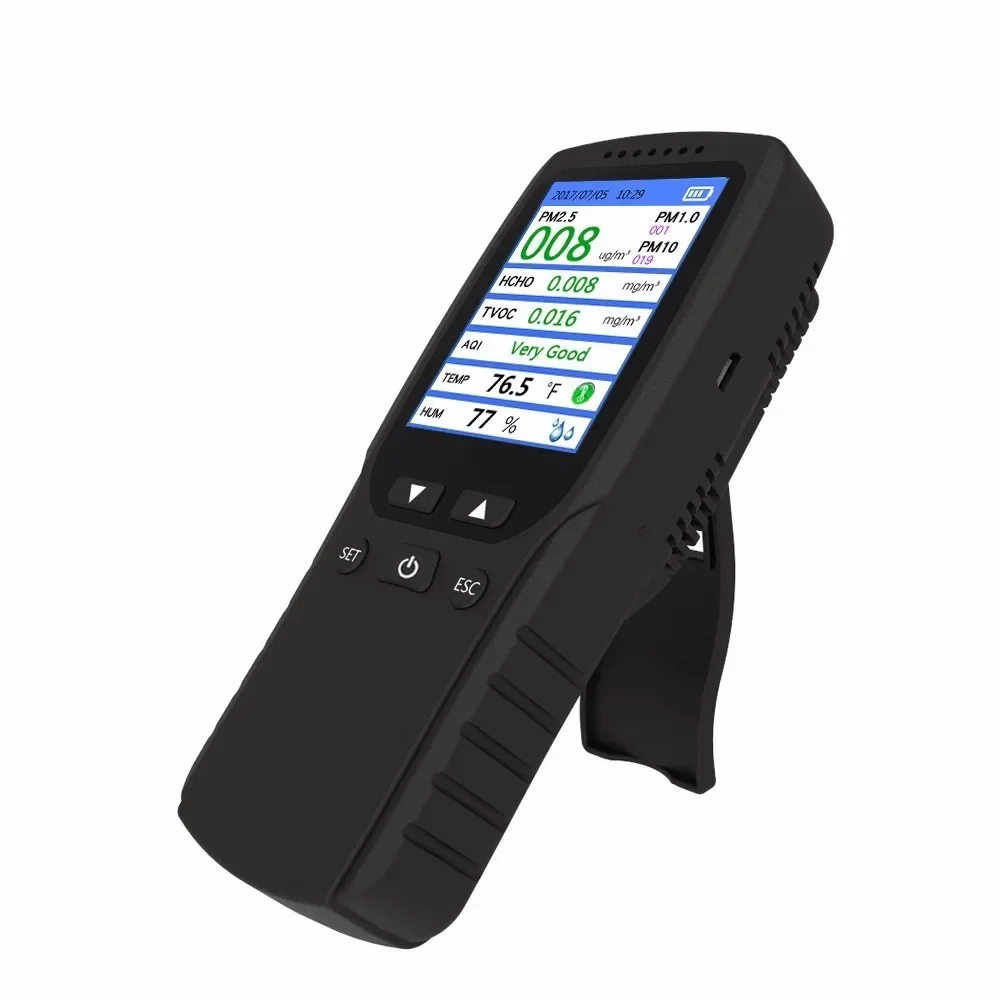 Новый монитор 8 в 1, PM1,0 PM2,5 PM10, TVOC HCHO, детектор формальдегида, измеритель температуры и влажности, монитор качества воздуха, газоанализатор (art.: 3920cdc33b1e5) - 3920cdc33b1e5