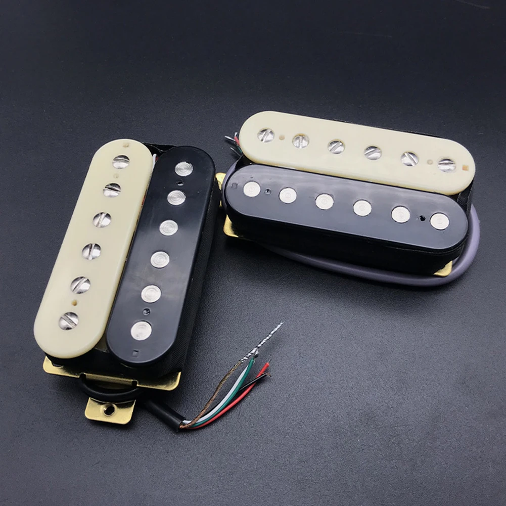 Приемник для электрогитары Humbucker с двойной катушкой, приемники для шеи и моста, цвет зебры для двойного хамбакера