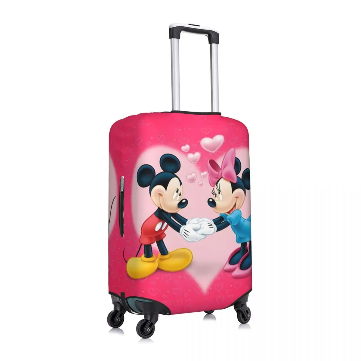Фото Изготовленный на заказ дорожный чехол для багажа Minine Mouse, моющийся модный чехол для чемодана с мультяшным принтом в виде сердца, анимационный чехол, подходит для 18-32 дюймов №2