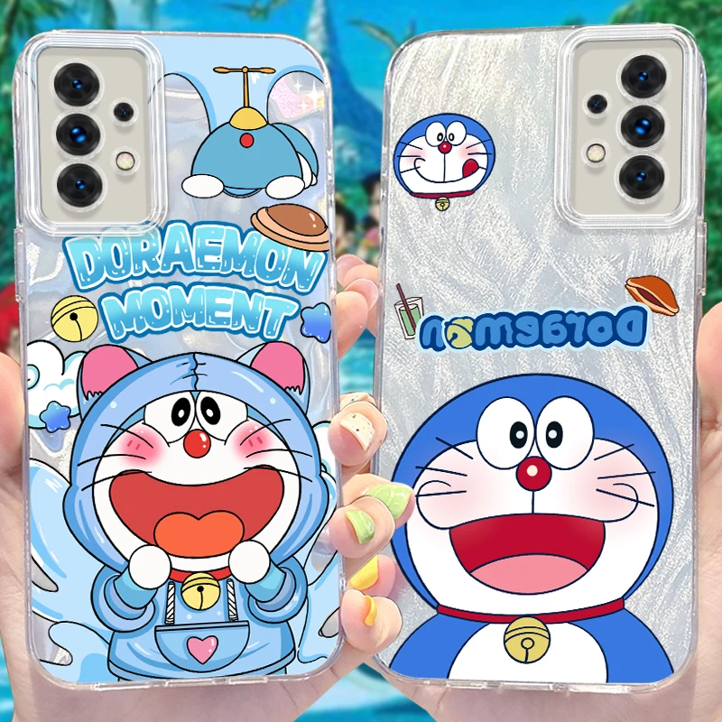 Светоотражающий чехол Doraemon для телефона с мультяшным рисунком, чехол для Samsung Galaxy A31, A30, A24, A23, A22, A21S, A14, A13, A12, 4G, 5G A05, A05S, A03