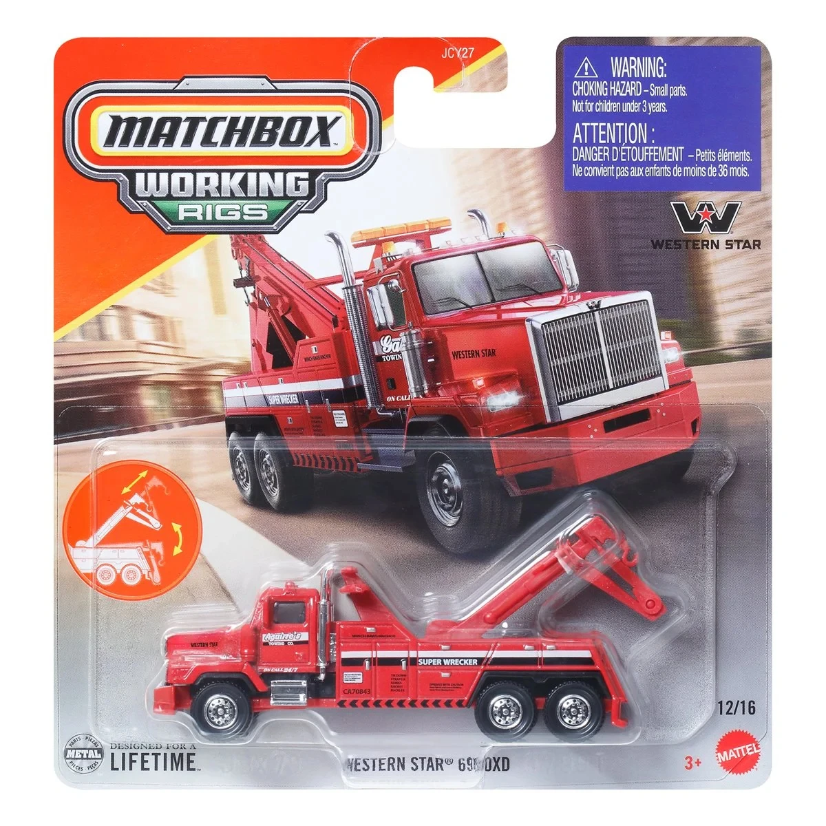 Фото Mattel Matchbox, настоящие рабочие установочные установки, масштаб 1:64, литая металлическая модель автомобиля, грузовик-спасательный автомобиль, совершенно новый №3
