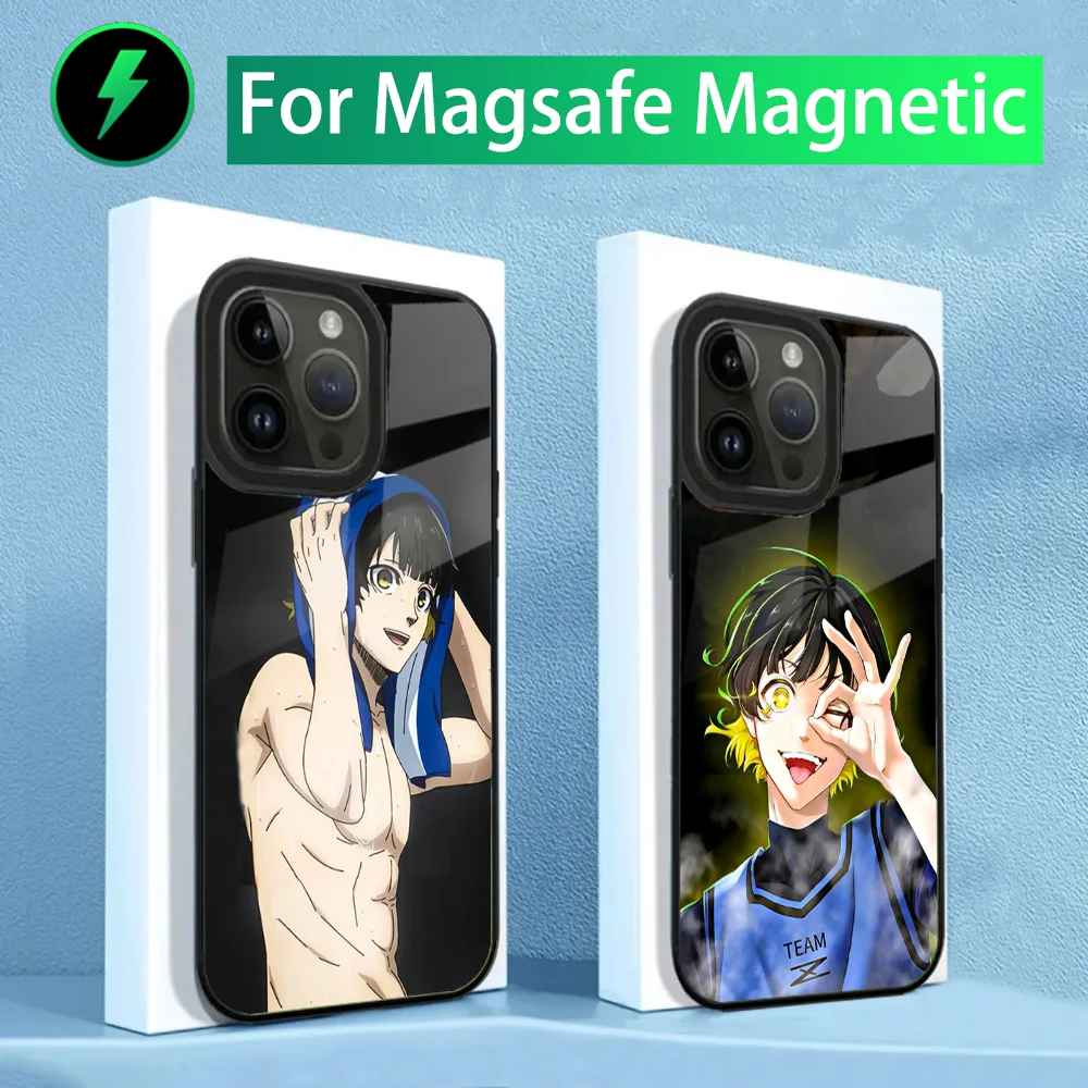 Meguru аниме B-бахира чехол для телефона iPhone 15,14,13,12,11,Plus,Pro,Max Mini Magsafe Магнитная Беспроводная зарядка