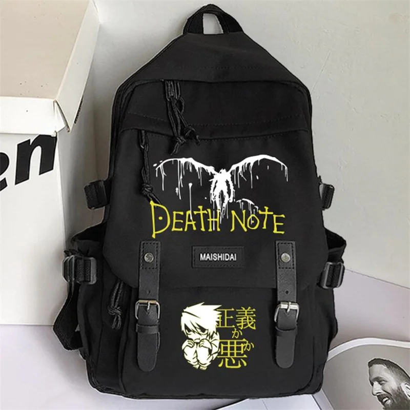 Рюкзак с рисунком аниме Death Note Yagami светильник Mochila Teenarges, школьный ранец для мальчиков и девочек, повседневный уличный дорожный рюкзак для ноутбука с игрушкой