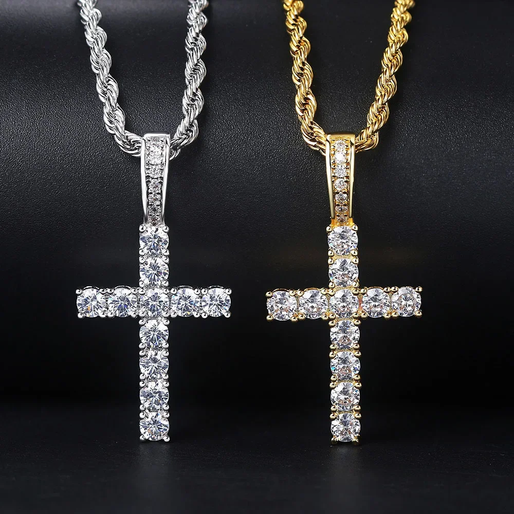 Ожерелье с крестом в стиле рэпера HIP Hop Iced Out Bling для мужчин, подвески и ожерелье из нержавеющей стали золотого цвета для женщин и мужчин, ювелирные изделия, женский подарок