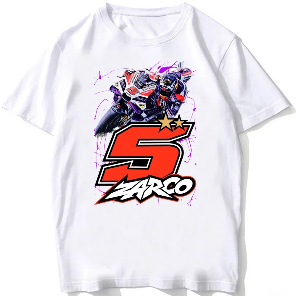 Фото Johann Zarco 5, Франция GP Race Legend, футболка, новая летняя мужская футболка с коротким рукавом в стиле хип-хоп, спортивные повседневные футболки для мальчиков, мужские мотоциклетные белые топы №4