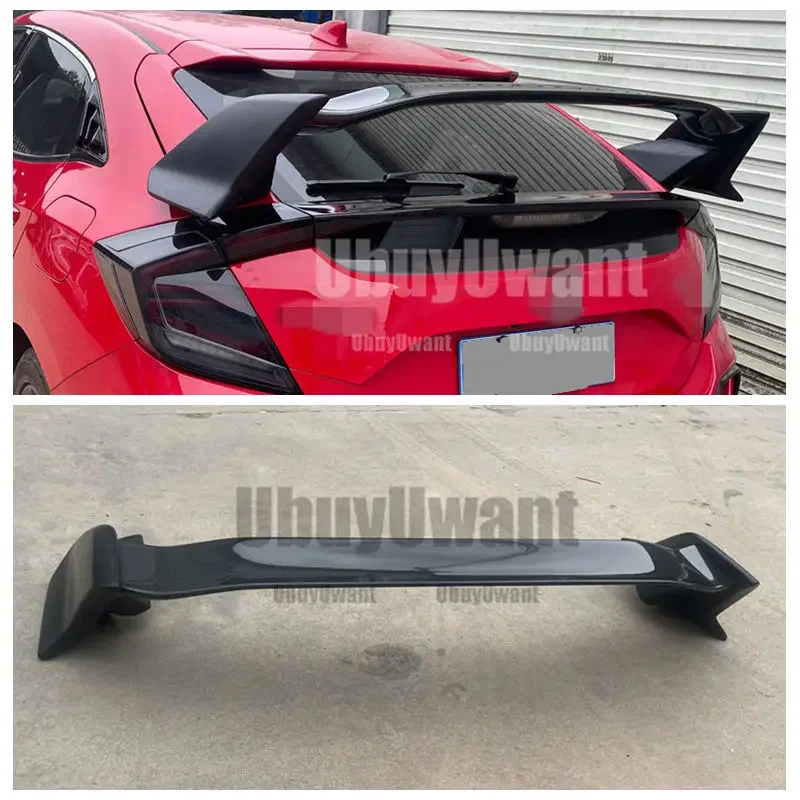 Фото Для Honda Civic 10-го поколения FK7 хэтчбек из настоящего карбонового волокна, задний спойлер T R Style, тюнинг, крыло, украшение для губ багажника 2016-2020 №2