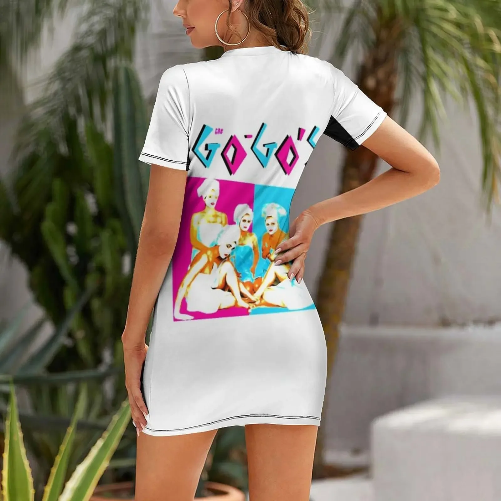Фото Футболка Go Gos The Go Gos, платье с короткими рукавами, сексуальное платье для женщин, женская одежда №2