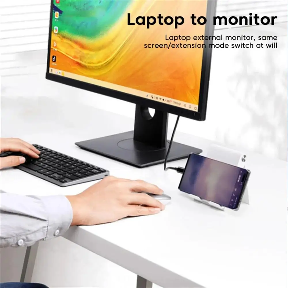 Фото Кабель-переходник типа C к HDMI, совместимый с кабелем типа C 4K USB 3.1 HDTV, кабель-переходник для проектора, MacBook Pro, ноутбука, планшета №5