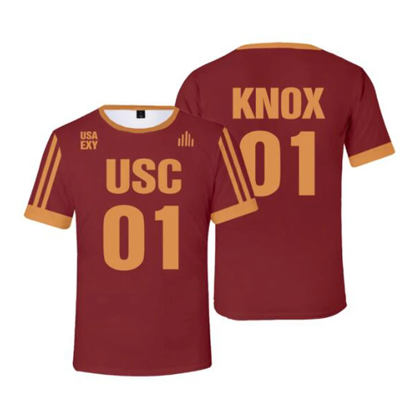 3D The Foxhole Court Edgar Allan Ravens Lacrosse Jersey Moreau Knox MORIYAMA Cosplay Short Sleeve T Shirt Women Men Tops