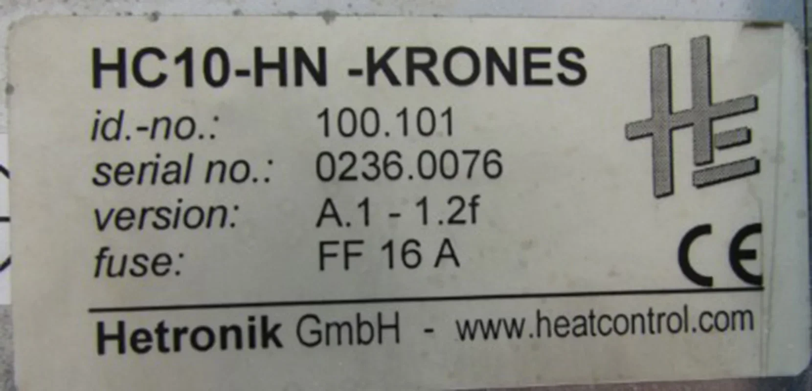 В наличии Hetronik HC10-HN-KRONES 100.101 используется в хорошем состоянии (art.: 3920d17284def) - 3920d17284def
