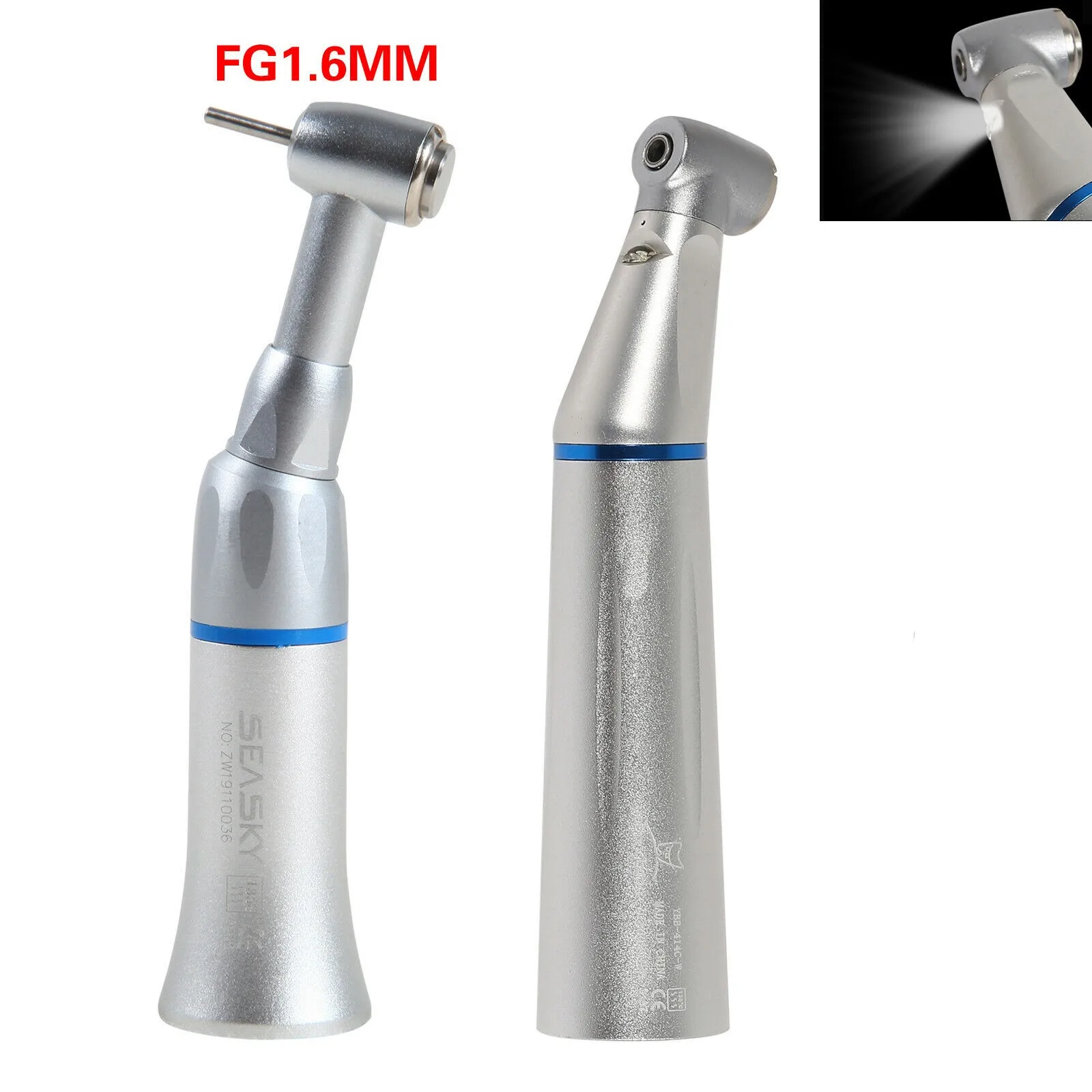 NSK/Kavo Style Dental (оптоволоконный стандарт), медленный низкоскоростной наконечник с углом наклона, нажимная кнопка 1:1, подходит для FG 1,60 мм/ca2.35 мм