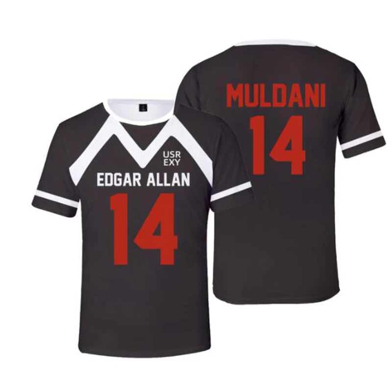Фото 3D The Foxhole Court Edgar Allan Ravens Lacrosse Jersey Moreau Knox MORIYAMA Cosplay Short Sleeve T Shirt Women Men Tops №4