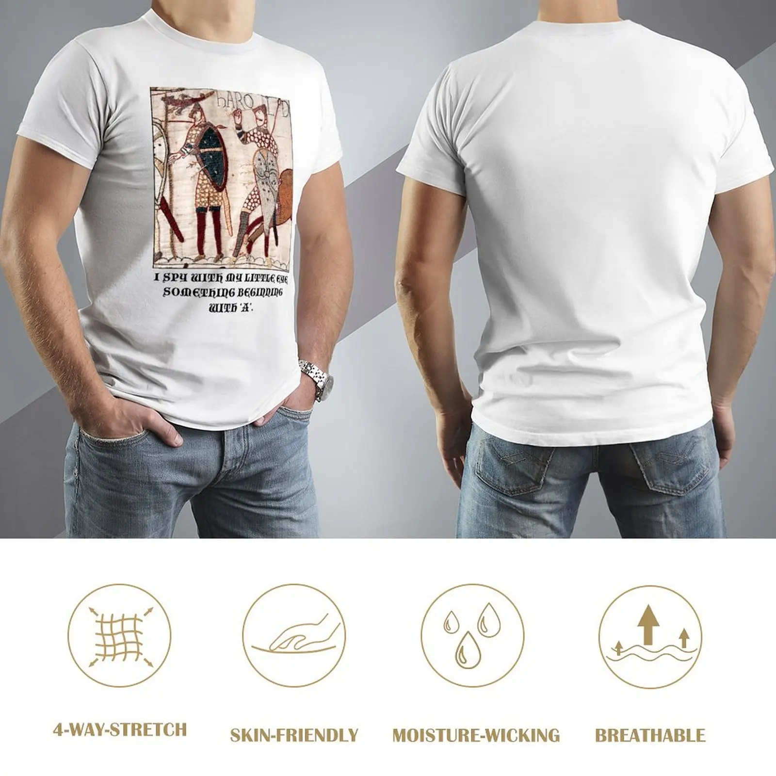 Фото Bayeux Tapestry - I Spy With My Little Eye Something Beginning With 'A' T-Shirt blue lock Louboutins funny t shirts men №4