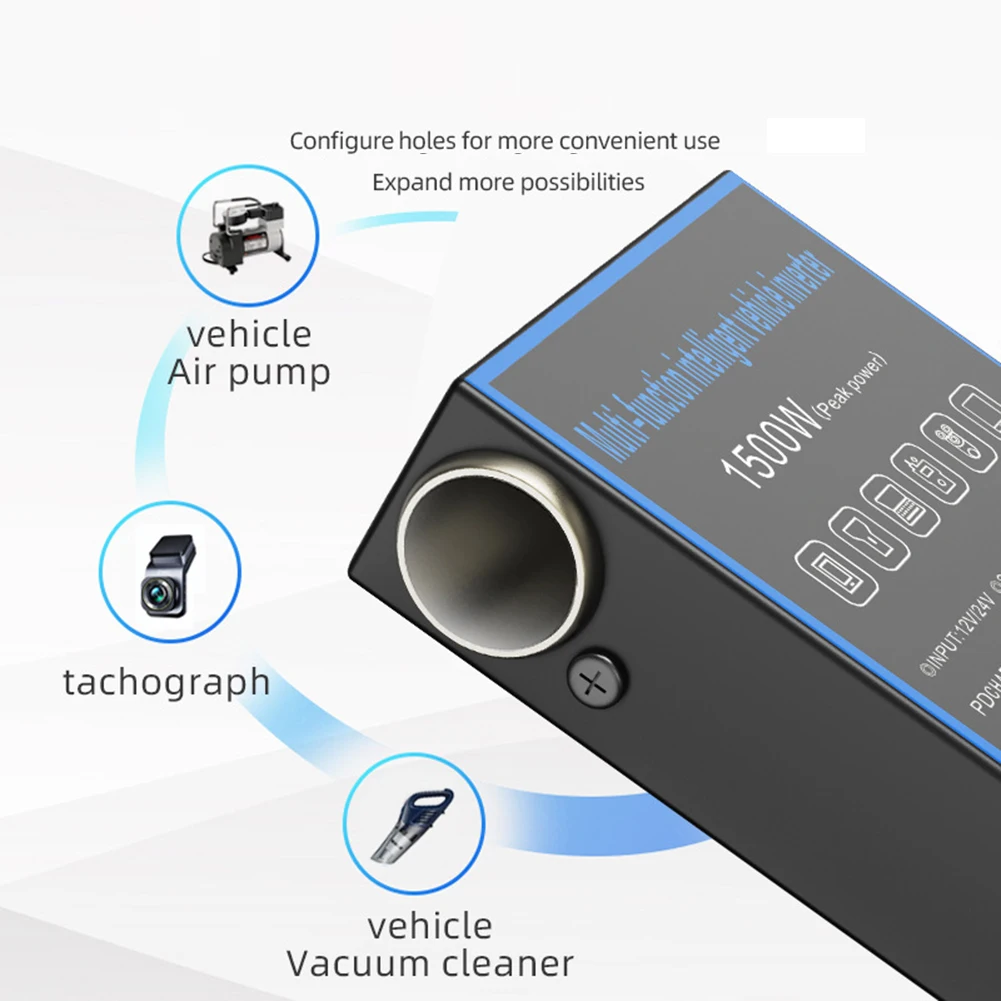 Фото Преобразователь постоянного тока в переменный ток, USB-разъем для зарядки, дорожный источник питания, компактный размер, возможность быстрой зарядки для устройств №5