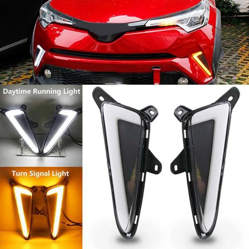 Фото Дневные ходовые огни, стоп-сигнал, лампа для Toyota светодиодный CHR XLE DRL, бампер №2