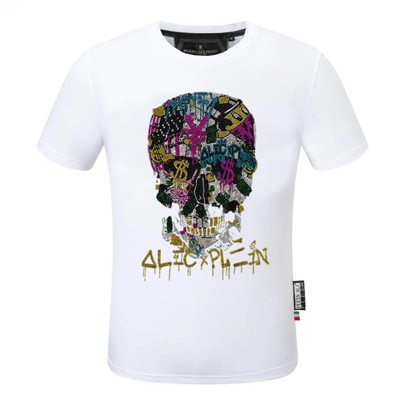 Фото Diamond Slim Fit T-Shirts Plein ali brand Tee Shirt Homme Outfits №4