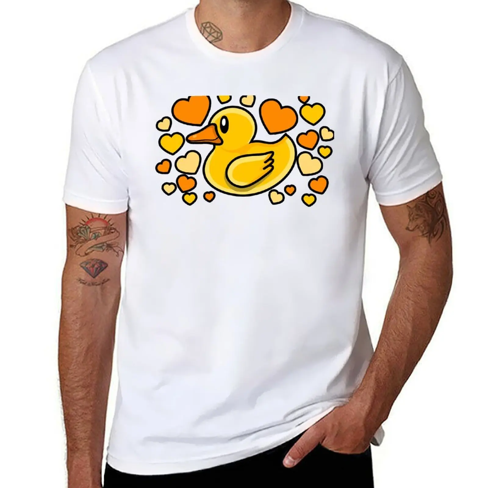 Футболка Rubber Ducky With Hearts, мужская повседневная хлопковая футболка, мужская футболка