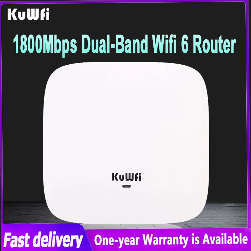 KuWFi 1800 Мбит/с WiFi 6 роутеров беспроводной Потолочный AP WiFi расширитель диапазона беспроводная точка доступа двухдиапазонный 2,4 ГГц и 5,8 ГГц LAN 48 в POE