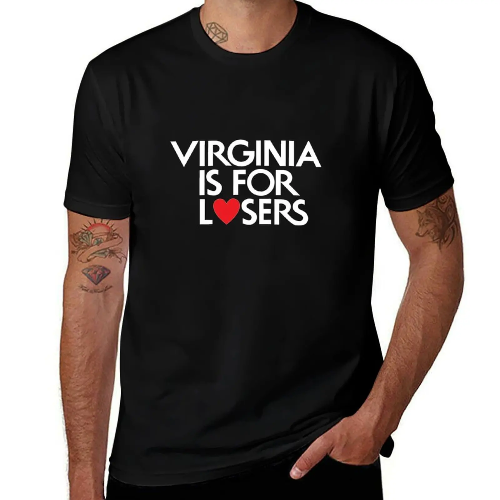 Футболка Virginia is for Losers (белый текст), футболки с аниме для мужчин, хлопковая футболка, комплект футболок