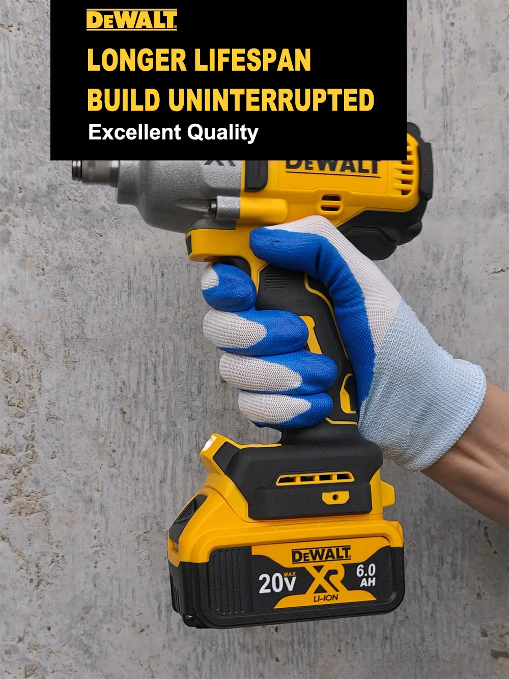 Фото Оригинальный литий-ионный аккумулятор Dewalt 20 В Max 6 Ач DCB206 XR, замена литий-ионного аккумуляторного электроинструмента №3