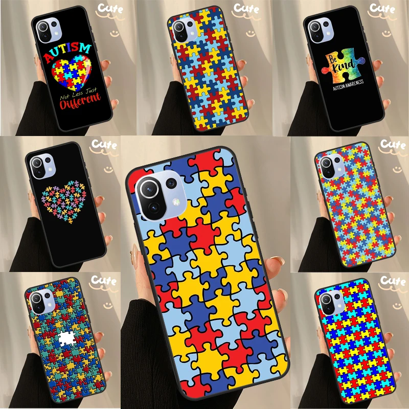 Чехол с пазлами для поддержки аутизма для POCO X3 Pro X3 GT F3 M3 M4 POCO X4 Pro, задняя крышка для Xiaomi 11T Pro Mi 11 Lite