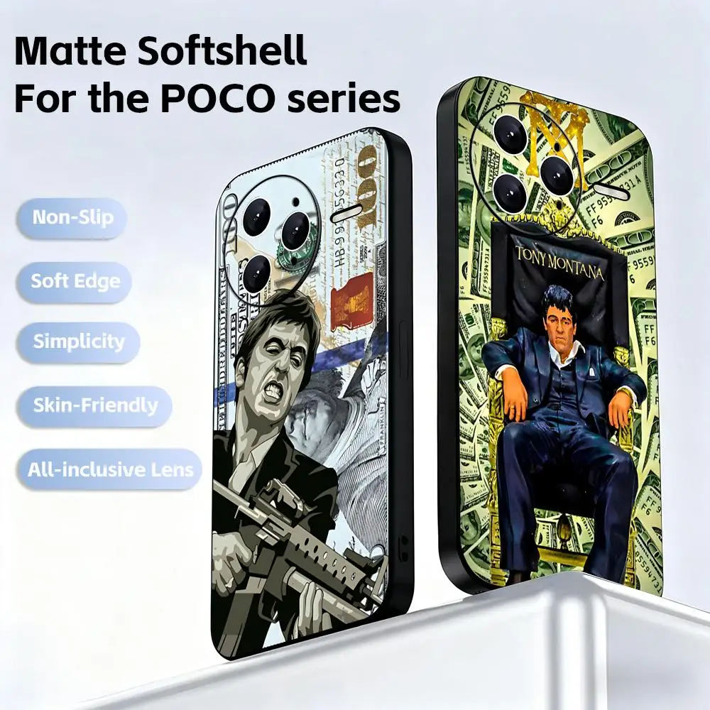Чехол для телефона S-Scarface F-Film Al Pacino Movie для Xiaomi POCO M7 M6 M5 X7 X6 X5 F7 F6 F5 Мягкий черный чехол для телефона Pro 5G