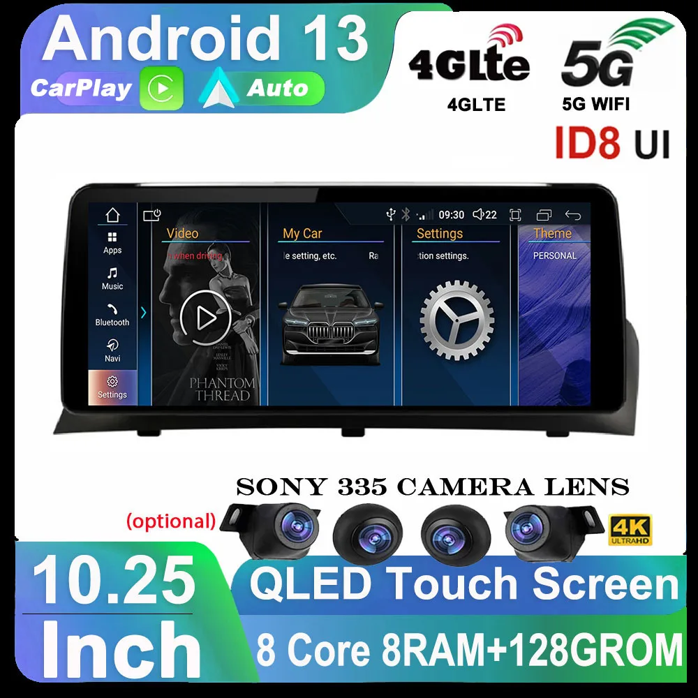 2024 Новый ID6 ID7 ID8 UI для BMW X3 F25 X4 F26 CIC NBT Android Система Беспроводной Carplay AUTOCar Видеоплееры GPS-навигация