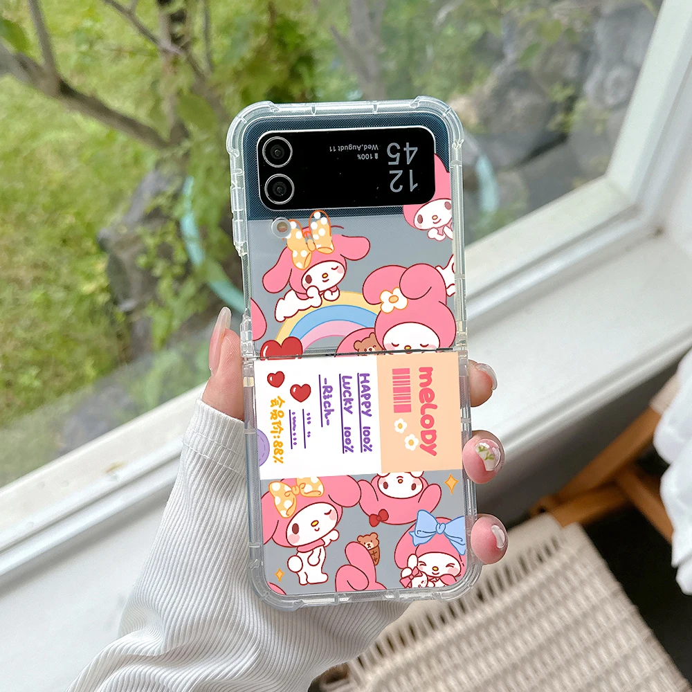 Фото Милый розовый телефонный чехол Hello Kitty моя мелодия для Samsung Galaxy Z Flip 3 4 Z Flip 5 6 Z Fold 4 5G PC Мягкий противоударный чехол №5