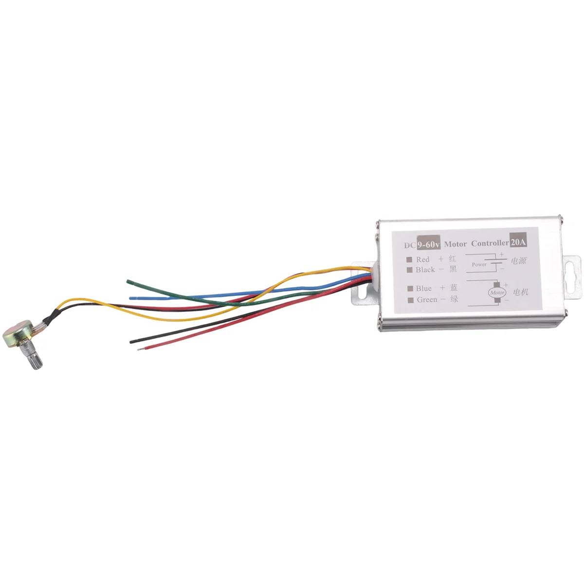 Регулятор скорости двигателя DC9V 12V 24V 48V 60V 20A ШИМ-регулятор скорости двигателя Драйвер регулятора 0-1200W Регулируемый ток (art.: 3920caf8c37d2) - 3920caf8c37d2