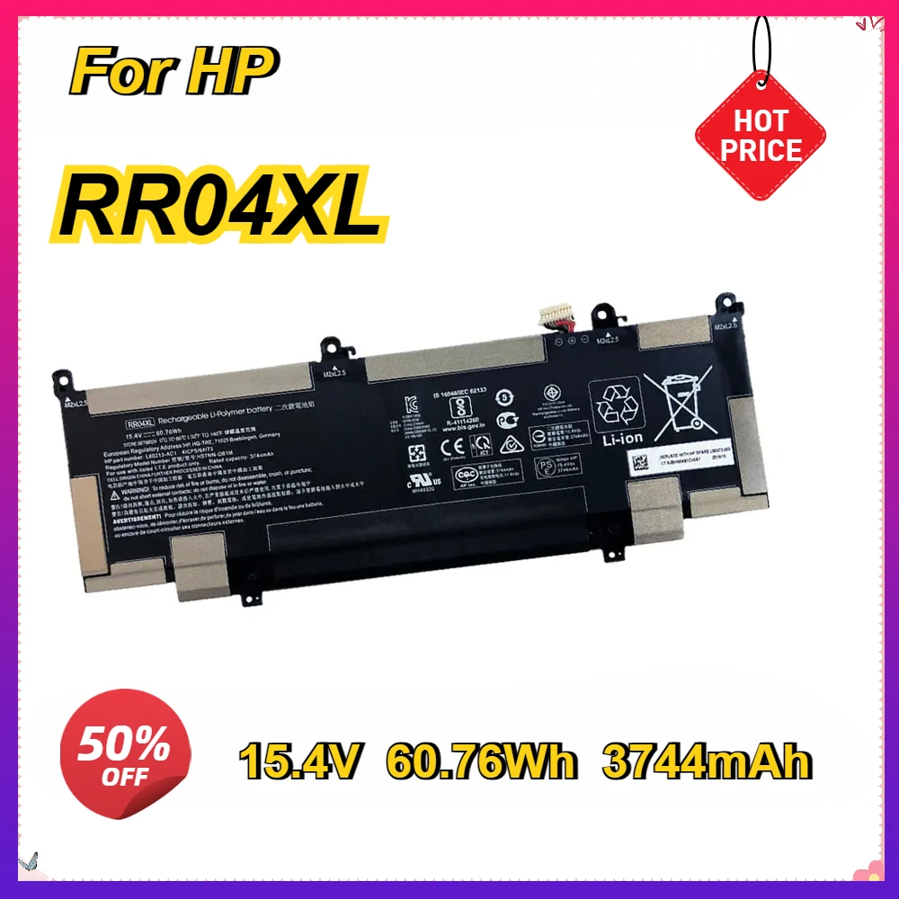 Новый аккумулятор для ноутбука RR04XL для HP Spectre X360 13-AW AW0001TU AW0021NG HSTNN-DB9K OB1M L60213-2C1 L60373-005 14-CE 15,4 В 60,76 Втч