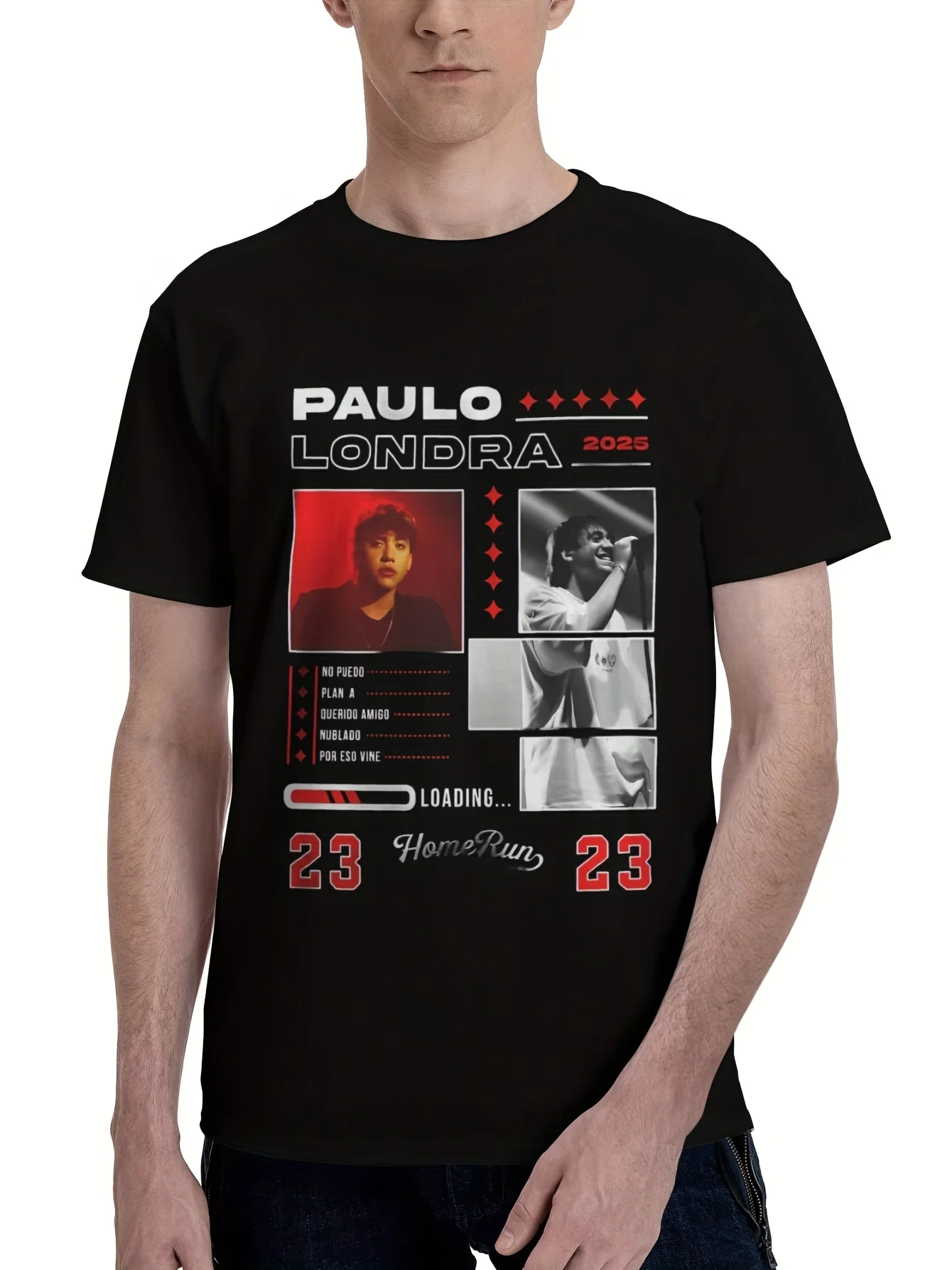 Paulo Londra The World Tour Модные футболки Мужчины Женщины Хлопковая футболка Одежда