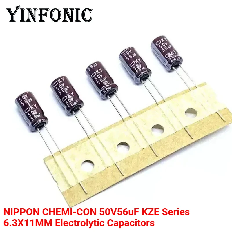 10 шт./100 шт. NIPPON CHEMI-CON 50V56uF KZE серии 6,3X11 мм высокочастотные алюминиевые электролитические конденсаторы