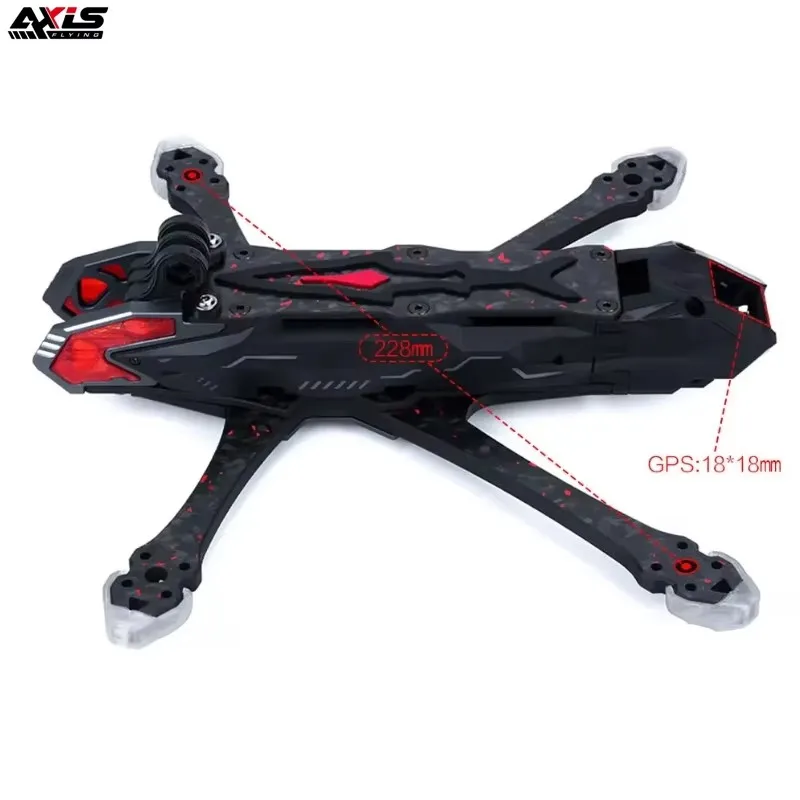 Фото Axisflying Manta 5 Pro DC/Squashed X 5 дюймов 6S Комплект рамы FPV Колесная база 226,5 мм для RC FPV Фристайл Дрон №3