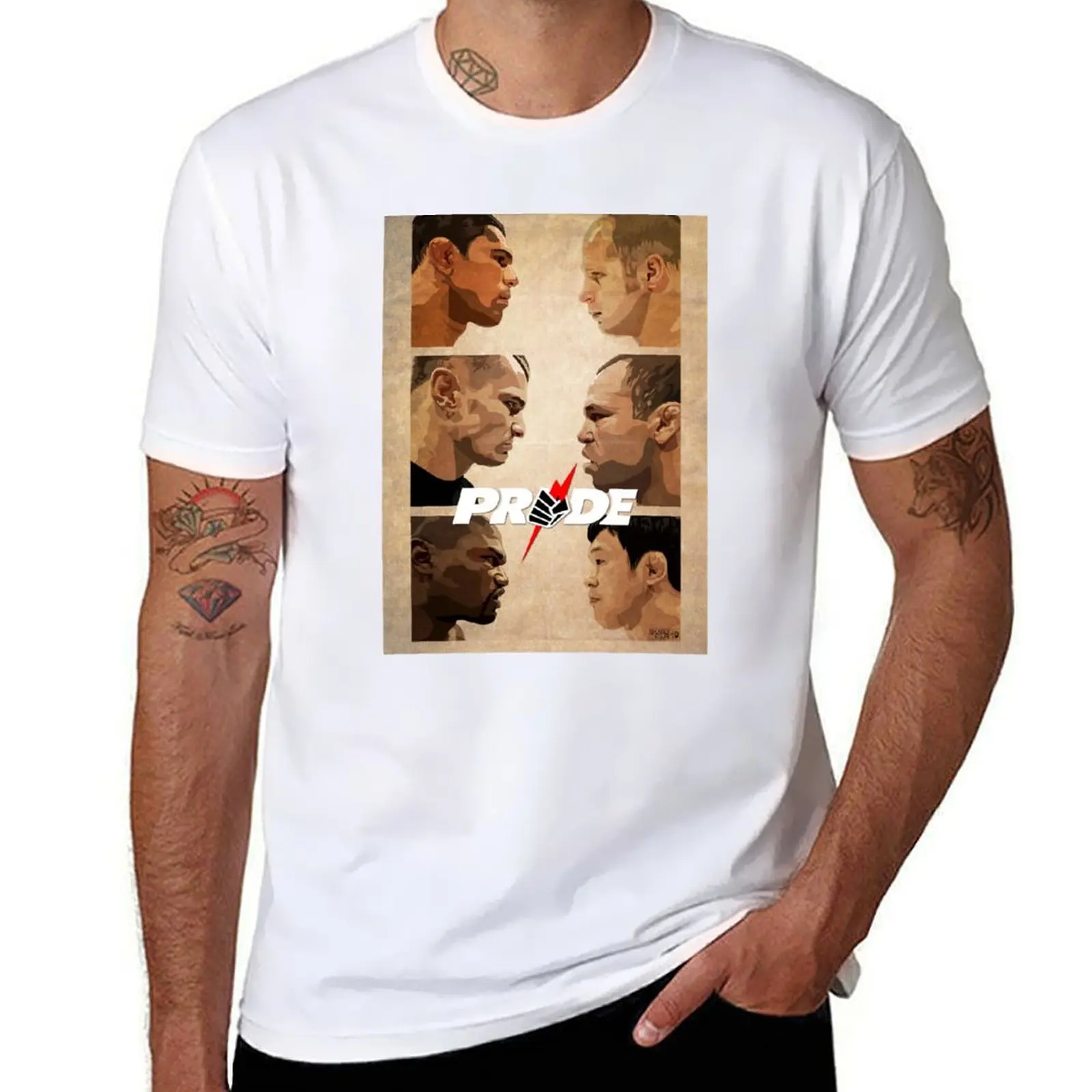Pride FC Epic Staredown Artwork by shunsukevisuals T-Shirt funny t shirts man cotton t shirts man 100% T-Shirt