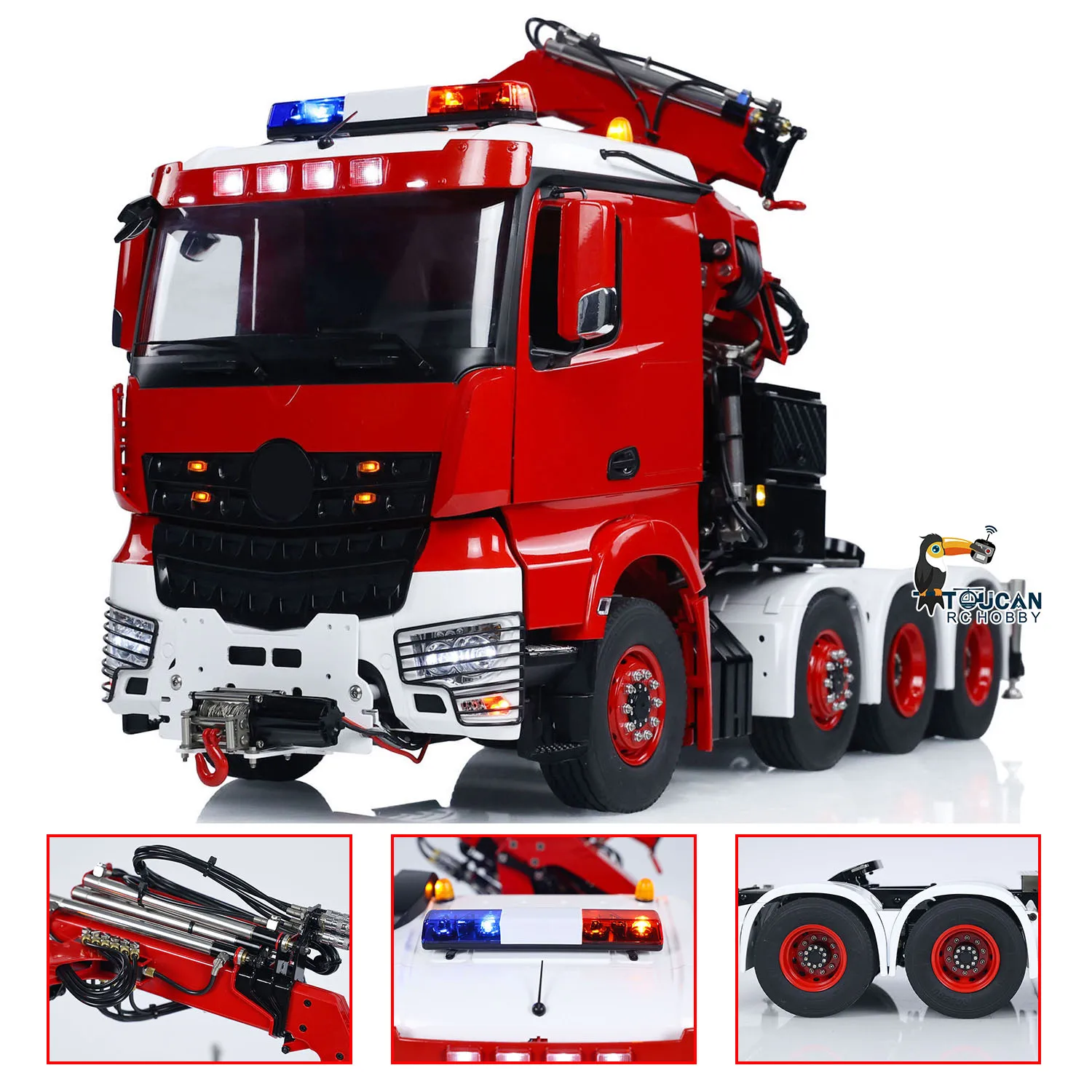 Игрушки LESU 8x8 1/14 RC Гидравлический кран Трактор Грузовик Fly Jib DIY Окрашенный пульт дистанционного управления Окрашенные готовые автомобили Модель автомобиля Подарки